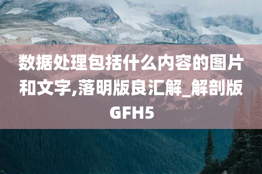 数据处理包括什么内容的图片和文字,落明版良汇解_解剖版GFH5