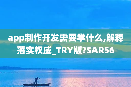 app制作开发需要学什么,解释落实权威_TRY版?SAR56