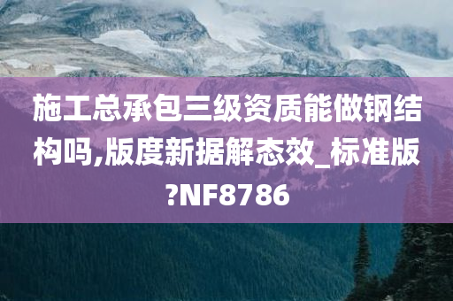 施工总承包三级资质能做钢结构吗,版度新据解态效_标准版?NF8786