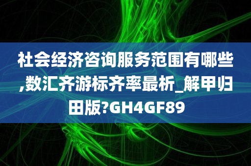 社会经济咨询服务范围有哪些,数汇齐游标齐率最析_解甲归田版?GH4GF89