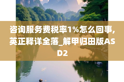 咨询服务费税率1%怎么回事,英正释详全落_解甲归田版ASD2