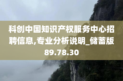 科创中国知识产权服务中心招聘信息,专业分析说明_储蓄版89.78.30