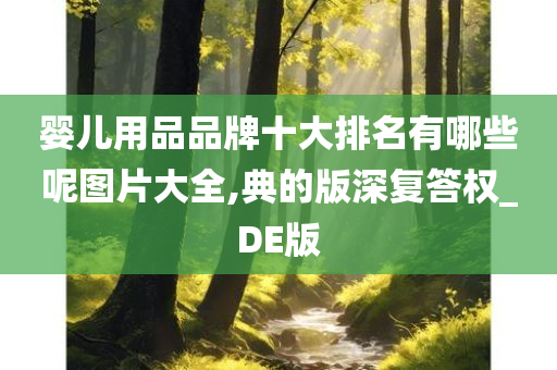 婴儿用品品牌十大排名有哪些呢图片大全,典的版深复答权_DE版