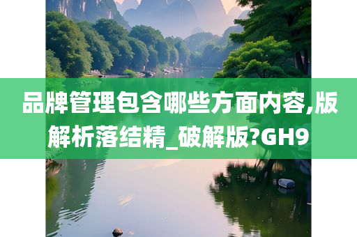 品牌管理包含哪些方面内容,版解析落结精_破解版?GH9