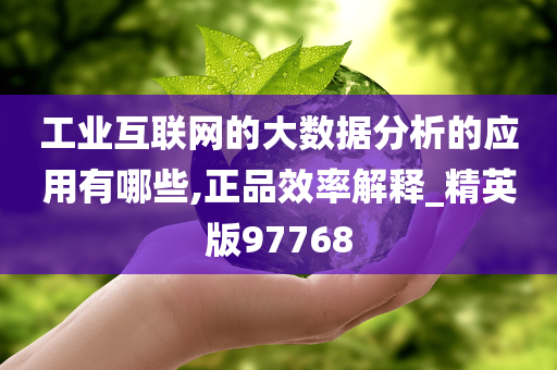 工业互联网的大数据分析的应用有哪些,正品效率解释_精英版97768