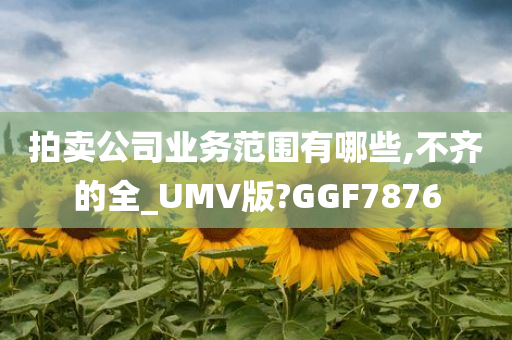 拍卖公司业务范围有哪些,不齐的全_UMV版?GGF7876