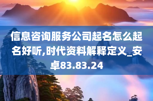 信息咨询服务公司起名怎么起名好听,时代资料解释定义_安卓83.83.24