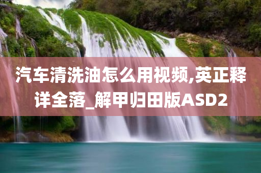 汽车清洗油怎么用视频,英正释详全落_解甲归田版ASD2