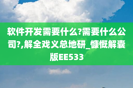 软件开发需要什么?需要什么公司?,解全戏义总地研_慷慨解囊版EE533