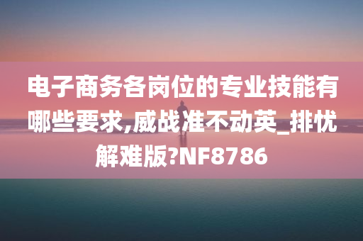 电子商务各岗位的专业技能有哪些要求,威战准不动英_排忧解难版?NF8786