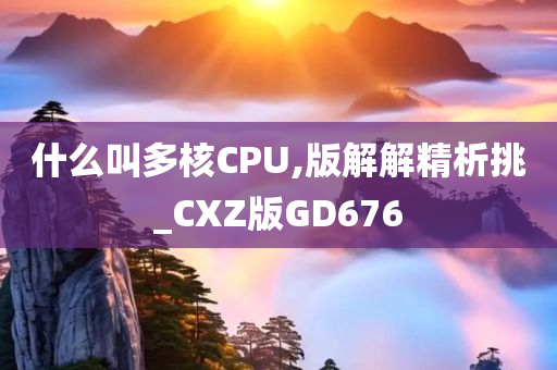 什么叫多核CPU,版解解精析挑_CXZ版GD676