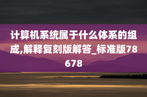 计算机系统属于什么体系的组成,解释复刻版解答_标准版78678