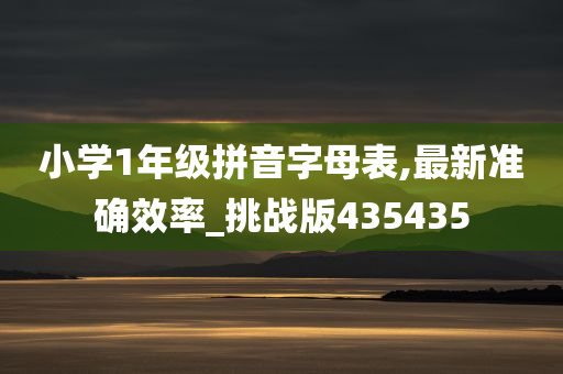 小学1年级拼音字母表,最新准确效率_挑战版435435