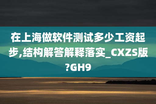 在上海做软件测试多少工资起步,结构解答解释落实_CXZS版?GH9