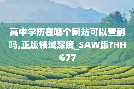 高中学历在哪个网站可以查到吗,正版领域深度_SAW版?HHG77