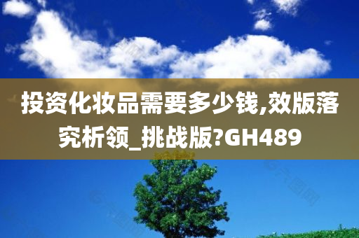 投资化妆品需要多少钱,效版落究析领_挑战版?GH489