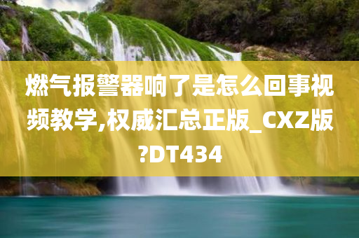 燃气报警器响了是怎么回事视频教学,权威汇总正版_CXZ版?DT434