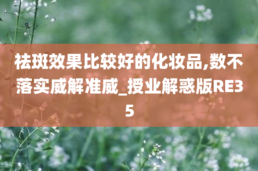 祛斑效果比较好的化妆品,数不落实威解准威_授业解惑版RE35