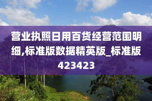 营业执照日用百货经营范围明细,标准版数据精英版_标准版423423