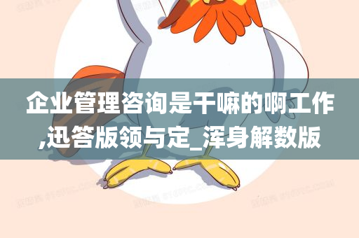 企业管理咨询是干嘛的啊工作,迅答版领与定_浑身解数版