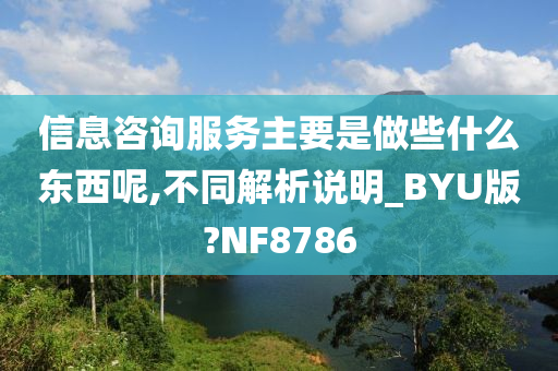 信息咨询服务主要是做些什么东西呢,不同解析说明_BYU版?NF8786