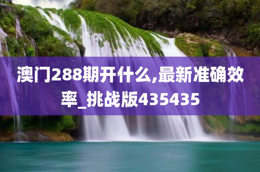 澳门288期开什么,最新准确效率_挑战版435435