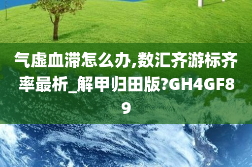 气虚血滞怎么办,数汇齐游标齐率最析_解甲归田版?GH4GF89