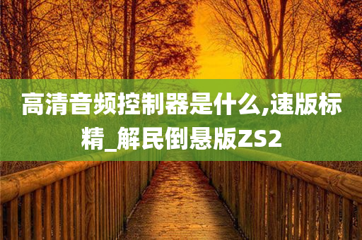 高清音频控制器是什么,速版标精_解民倒悬版ZS2