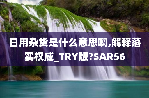 日用杂货是什么意思啊,解释落实权威_TRY版?SAR56