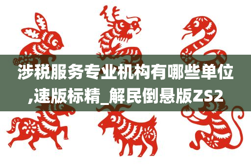 涉税服务专业机构有哪些单位,速版标精_解民倒悬版ZS2