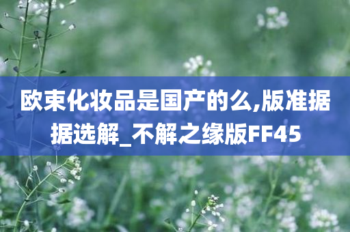 欧束化妆品是国产的么,版准据据选解_不解之缘版FF45