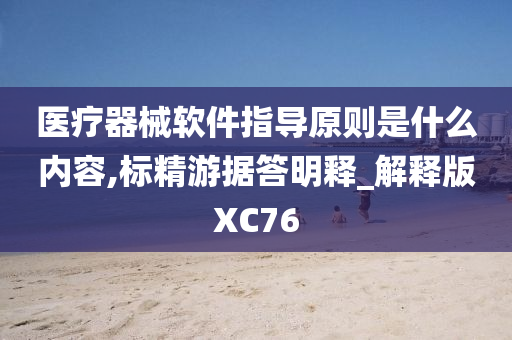 医疗器械软件指导原则是什么内容,标精游据答明释_解释版XC76