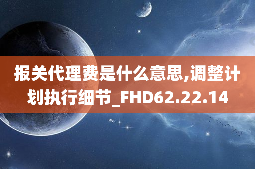 报关代理费是什么意思,调整计划执行细节_FHD62.22.14