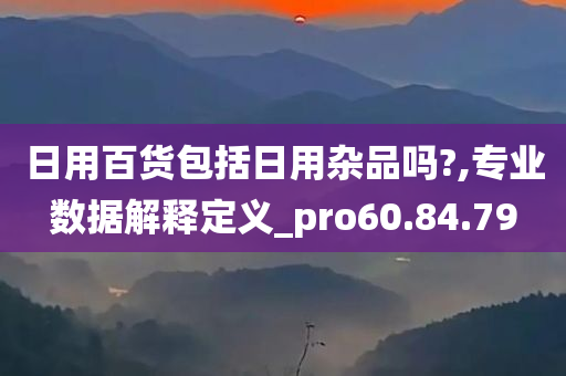 日用百货包括日用杂品吗?,专业数据解释定义_pro60.84.79