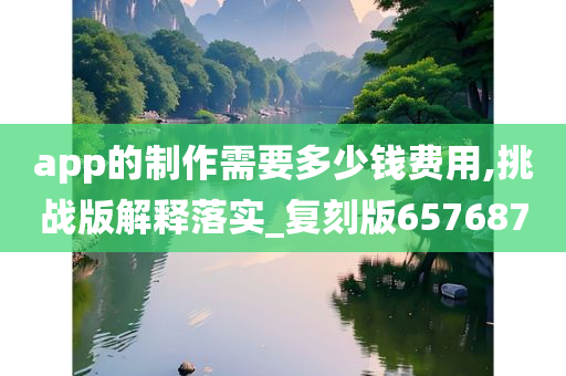 app的制作需要多少钱费用,挑战版解释落实_复刻版657687