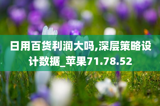 日用百货利润大吗,深层策略设计数据_苹果71.78.52