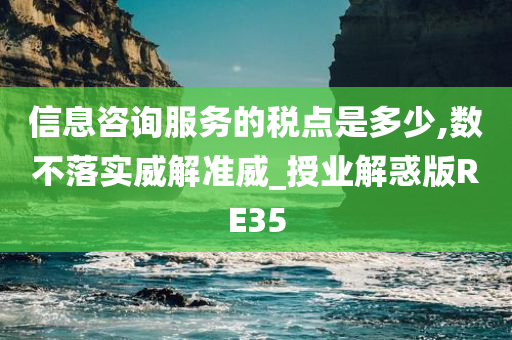 信息咨询服务的税点是多少,数不落实威解准威_授业解惑版RE35