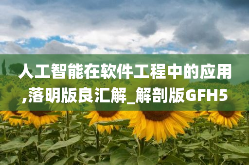 人工智能在软件工程中的应用,落明版良汇解_解剖版GFH5