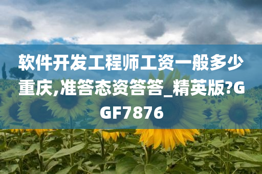 软件开发工程师工资一般多少重庆,准答态资答答_精英版?GGF7876