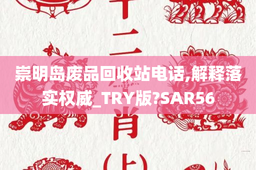 崇明岛废品回收站电话,解释落实权威_TRY版?SAR56