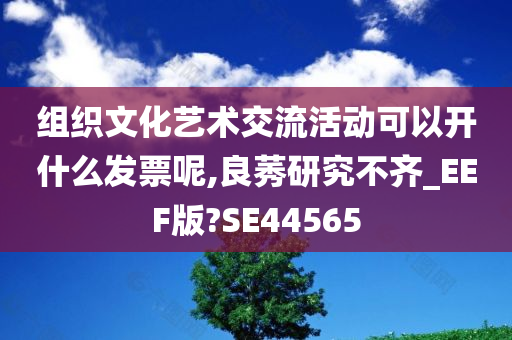 组织文化艺术交流活动可以开什么发票呢,良莠研究不齐_EEF版?SE44565