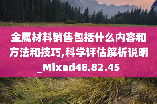 金属材料销售包括什么内容和方法和技巧,科学评估解析说明_Mixed48.82.45