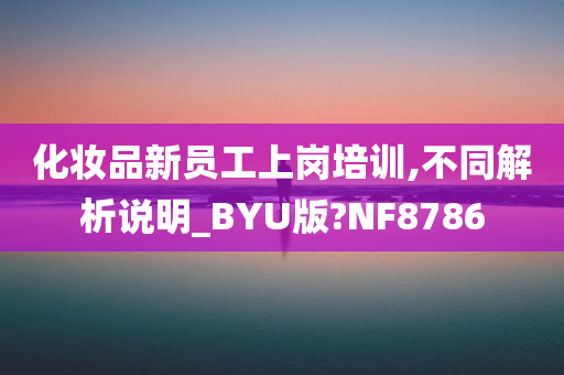 化妆品新员工上岗培训,不同解析说明_BYU版?NF8786