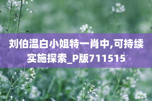 刘伯温白小姐特一肖中,可持续实施探索_P版711515