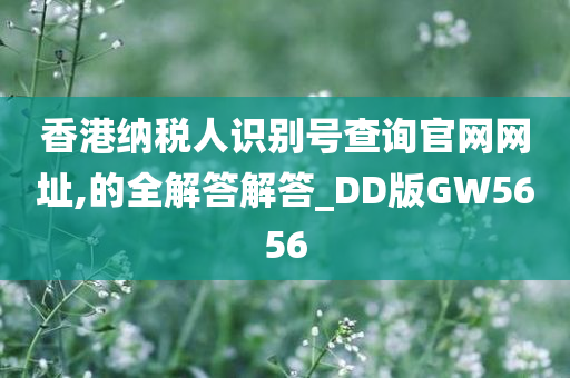 香港纳税人识别号查询官网网址,的全解答解答_DD版GW5656