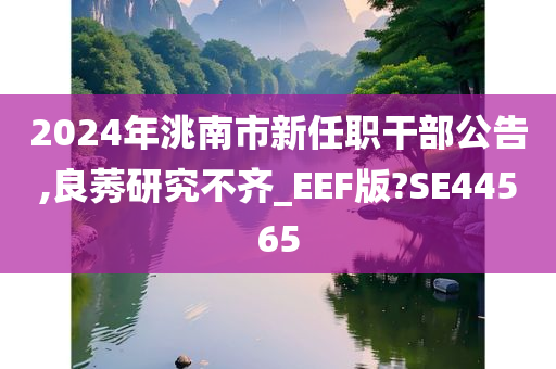 2024年洮南市新任职干部公告,良莠研究不齐_EEF版?SE44565