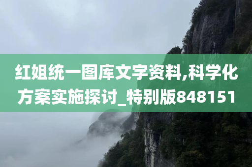 红姐统一图库文字资料,科学化方案实施探讨_特别版848151