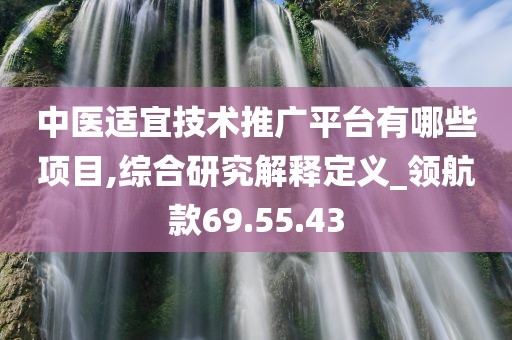 中医适宜技术推广平台有哪些项目,综合研究解释定义_领航款69.55.43