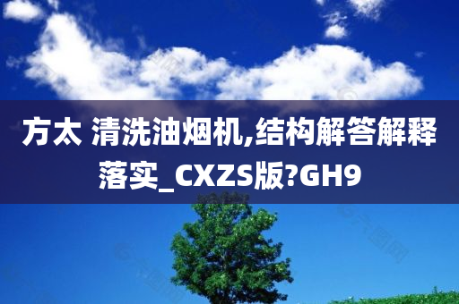 方太 清洗油烟机,结构解答解释落实_CXZS版?GH9