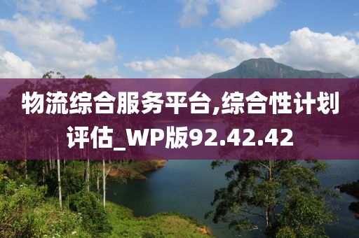 物流综合服务平台,综合性计划评估_WP版92.42.42